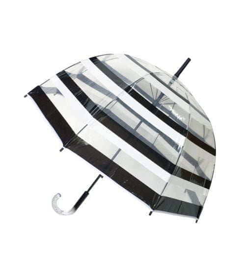Deštník průhledný holový černobílé pruhy
