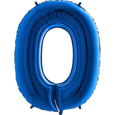 Fóliový balónek číslice 0 - modrý - blue - 102cm