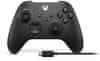 Microsoft Xbox Wireless Controller + kabel pro Windows, černá (1V8-00002)