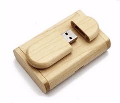 SET: Dřevěný USB ovál + box, javor, 16 GB, USB 3.0/3.1