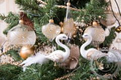 Decor By Glassor Vánoční raketa čirá zlaté ornamenty