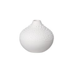 Decor By Glassor Porcelánová váza bílá s kapičkami