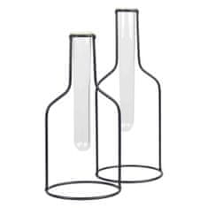 Decor By Glassor Designová váza - zkumavka s kovovým stojánkem vel. S