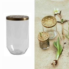 Decor By Glassor Váza se zlatým děrovaným víčkem malá
