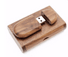SET: Dřevěný USB ovál + box, ořech, 64 GB, USB 2.0