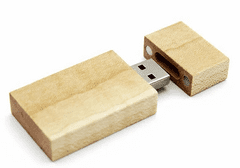 CTRL+C Dřevěný USB hranol, javor, 64 GB, USB 2.0
