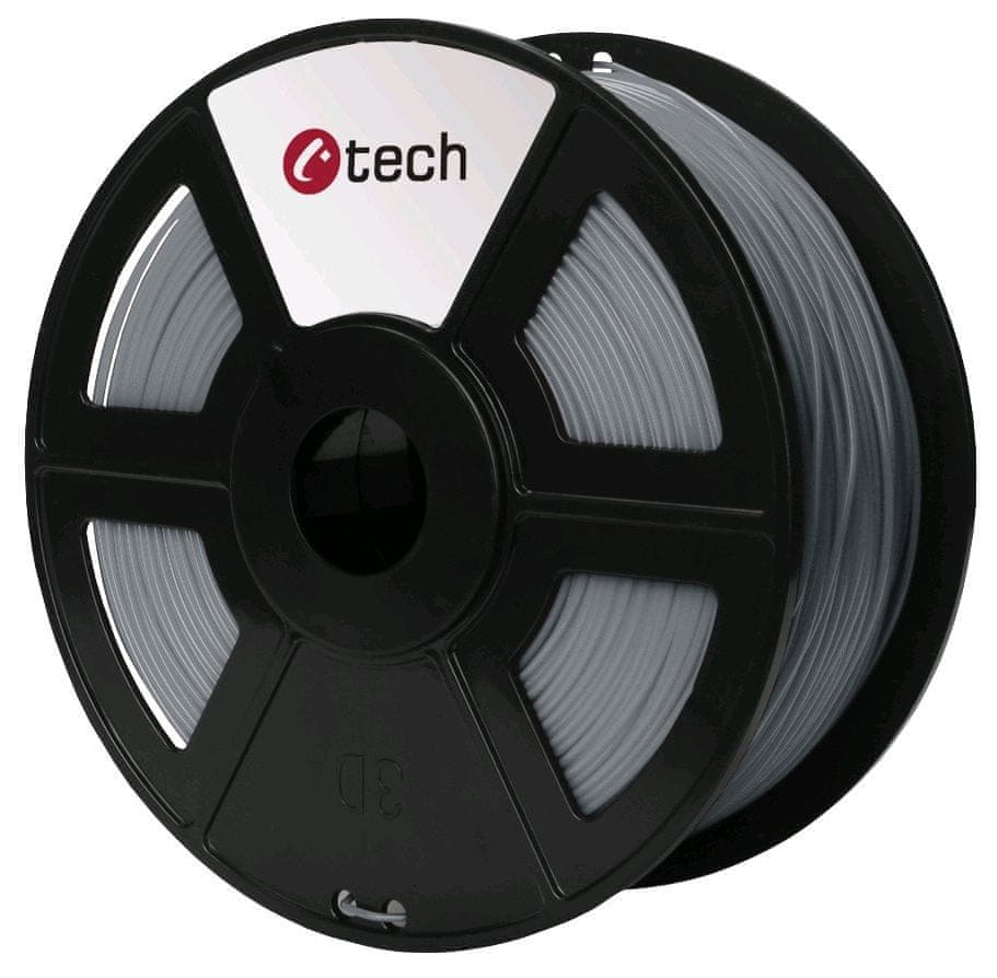 C-Tech tisková struna, PLA, 1,75mm, 1kg, světle šedá (3DF-PLA1.75-LG)