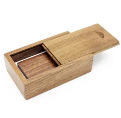 Dřevěný SET: USB hranol a malý box, ořech, 8 GB, USB 2.0