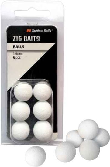 Tandem Baits Nástraha - Zig-Balls 14 mm / 6ks - fluo bíla