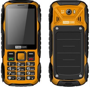 outdoor mobilní telefon tlačítkový maxcom mm920 1400mah baterie ip67 odolnost slot pro karty do 32 gb 2mpx zadní fotoaparát velká tlačítka