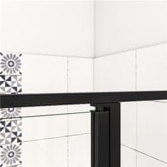 H K Čtvercový sprchový kout BLACK SAFIR R808, 80x80 cm, se dvěma jednokřídlými dveřmi s pevnou stěnou, rohový vstup včetně sprchové vaničky z litého mramoru
