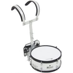 Dimavery MS-200, pochodový snare 14" x 5,5" s postrojem, bílý