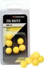 Tandem Baits Nástraha - Zig-Balls 10 mm / 6 ks - fluo žlutá