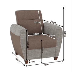 KONDELA Křeslo, hnědá / tmavě béžová, MILO