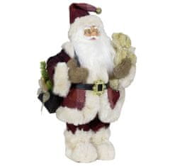 Dům Vánoc Santa s taškou a medvídkem 45 cm