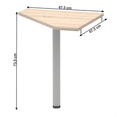 KONDELA Rohový stolek, dub sonoma/kov, JOHAN 2 NEW 06