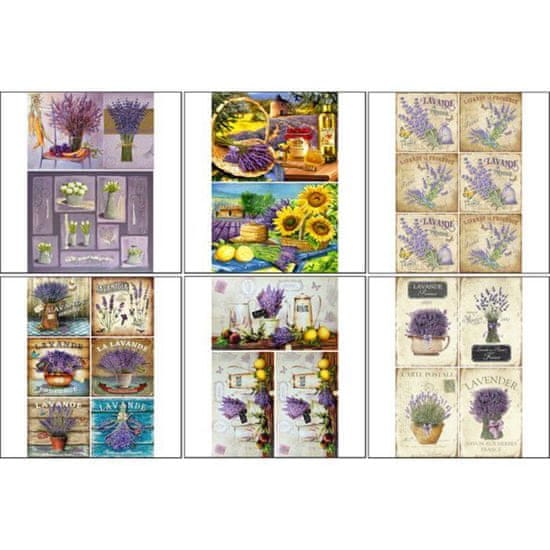 Kraftika Sada decoupage karet 6 ks "lavender", kreativita