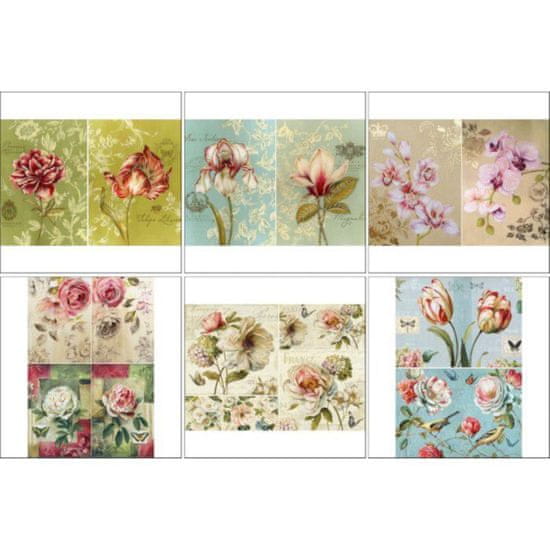 Kraftika Sada decoupage karet 6 ks "wonderful bloom"