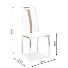 ATAN Židle SIGNA - bílá / béžová ekokůže