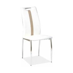 ATAN Židle SIGNA - bílá / béžová ekokůže