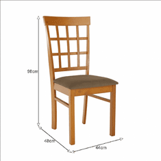 ATAN Židle GRID - světlá třešeň/látka béžová
