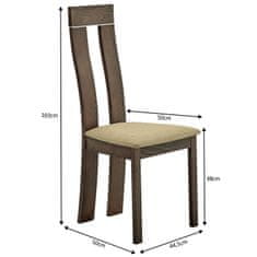 ATAN Dřevěná židle DESI - třešeň/látka hnědá