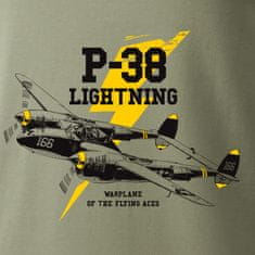 ANTONIO Tričko s válečným letadlem P-38 LIGHTNING, S