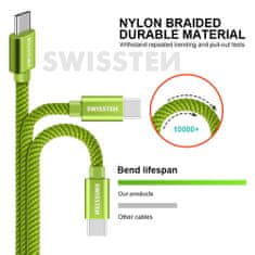 SWISSTEN DATA CABLE USB / USB-C TEXTILE 1,2M GREEN