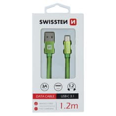 SWISSTEN DATA CABLE USB / USB-C TEXTILE 1,2M GREEN