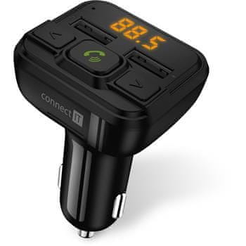 Connect IT InCarz Bluetooth transmitter, 2× USB + Micro SD Card CCC-8600-BK, černý