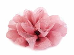 Kraftika 4ks růžová střední šifónový květ 80 mm a 90 mm