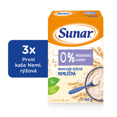 Sunar první kaše rýžová nemléčná 3 x 220 g