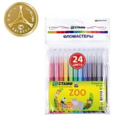 Kraftika Fixy zoo, 24 barev, tloušťka 1 mm