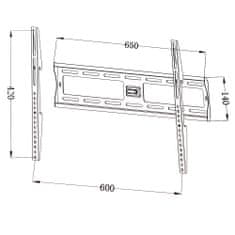 tectake Držák TV fixní 32"-63'' - černá