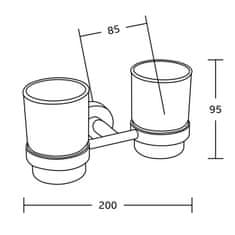 Mexen TIBER dvojitý držák skleniček Black 7050552-70 - MEXEN