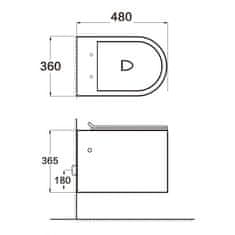 Mexen SOFIA BLACK závěsný bidet 48 cm 35544870 - MEXEN