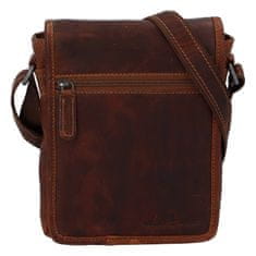 Green Wood Praktická pánská kožená crossbody taška Jimmy Joell, hnědá