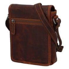 Green Wood Praktická pánská kožená crossbody taška Jimmy Joell, hnědá