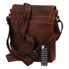 Green Wood Praktická pánská kožená crossbody taška Jimmy Joell, hnědá