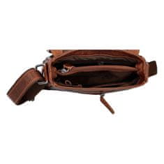 Green Wood Moderní pánská kožená crossbody taška Ismauelo, hnědá