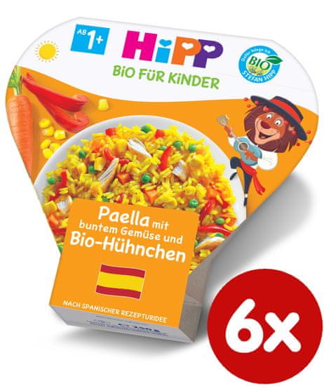 HiPP BIO Paella se zeleninou a kuřecím masem - 6 x 250g