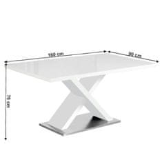 ATAN Jídelní stůl FARNEL - bílá s vysokým leskem HG