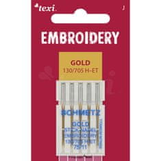 Texi Vyšívací jehly zlaté TEXI EMBROIDERY GOLD 130/705 H-ET 5x75