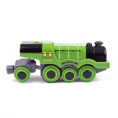 Bigjigs Rail Elektrická lokomotiva Flying Scotsman zelená