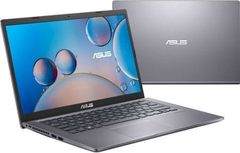 elegantní univerzální notebook asus 14 x415ja windows 10 home dvoučlánková baterie podsvícená klávesnice intel grafika čtečka paměťových karet kamera Bluetooth wifi ac připojení wlan hdmi  matný displej ips výkonný procesor intel nízká hmotnost notebooku