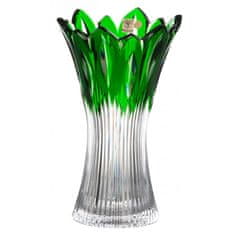 Caesar Crystal Váza Flame, barva zelená, výška 255 mm