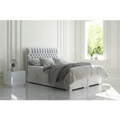 KONDELA Čalouněná manželská postel s matrací Fonda 180x200 cm - světle šedá