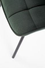 Halmar Jídelní židle K332 - tmavozelená/černá