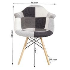 KONDELA Jídelní židle Kubis New - vzor patchwork/buk