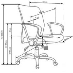 Halmar Kancelářská židle s područkami Tony - šedá/černá